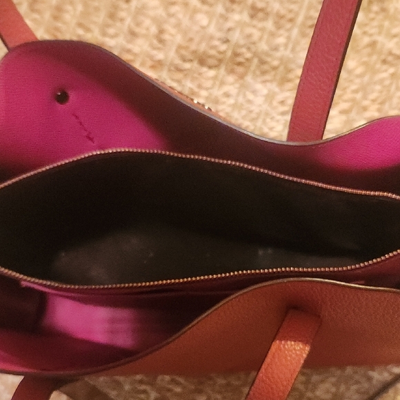 Coach Pink and Tan Tote Bag with Structured Design - Picture 11 of 12